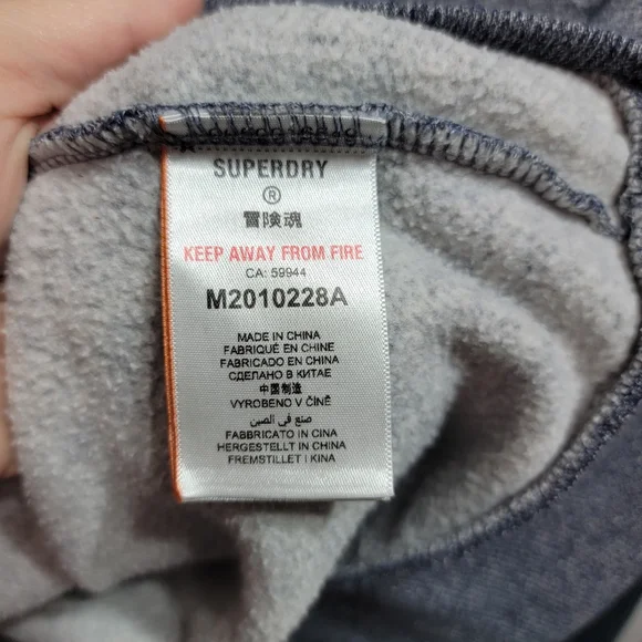 Superdry Men's Blue Vintage Logo Embroidered Baseball Zip Hoodie Size Small. - Picture 9 of 12